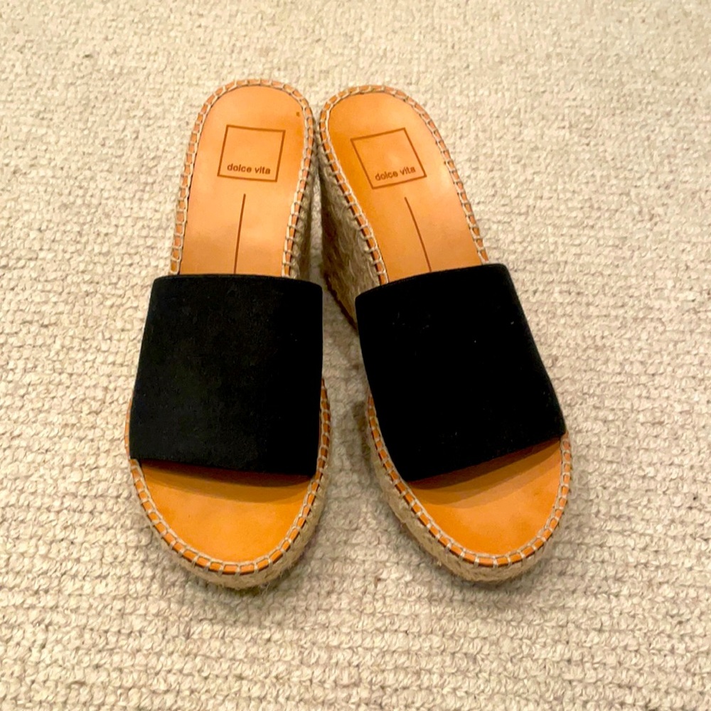 Dolce Vita black espadrilles slides/ size 8